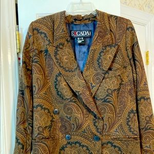 Fabulous Escada vintage paisley double breasted blazer 42 or 12